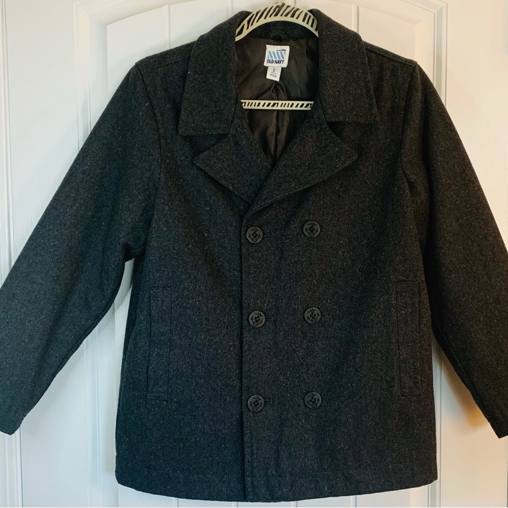 Old Navy Charcoal Grey Wool Peacoat - Picture 2 of 10